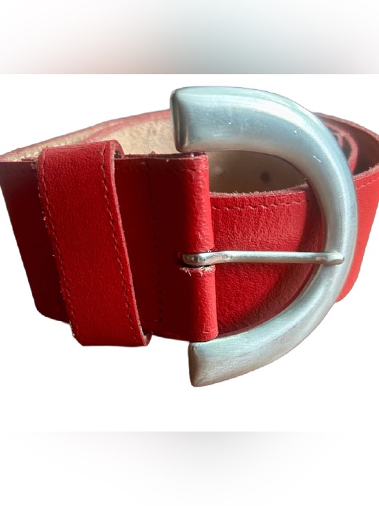 Au coton Accessories - Authentic vintage Au Coton red leather belt, proudly made in Canada.